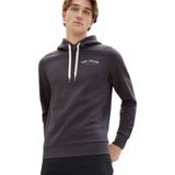 TOM TAILOR - Herensweater - Wit - Hoodie met Logoprint