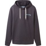 TOM TAILOR - Herensweater - Wit - Hoodie met Logoprint