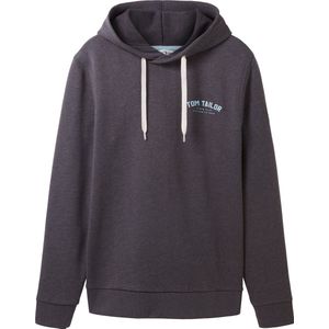 TOM TAILOR - Herensweater - Wit - Hoodie met Logoprint