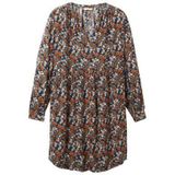 TOM TAILOR Damesjurk, 32370 - Navy Small Tie Dye Floral, 38