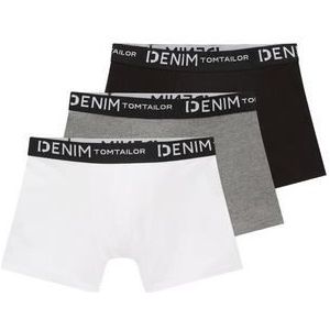 Jean TOM TAILOR Caleçon Taille Basse Pack Boxer Tronc Hipster en Denim pour dans Un Lot de Trois avec Stretch 3 Homme, 10350-gris Chiné Chiné, XL