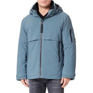 TOM TAILOR Hybride donsjack voor heren met afneembare capuchon, 32506 - Dusty Dark Teal, XL