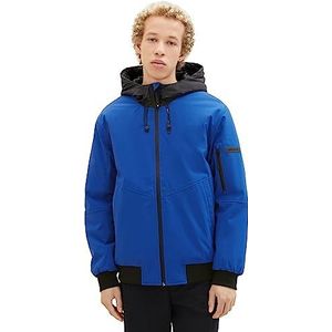 TOM TAILOR Denim Sofshelljas met capuchon voor heren, 14531-glanzend koningsblauw, S