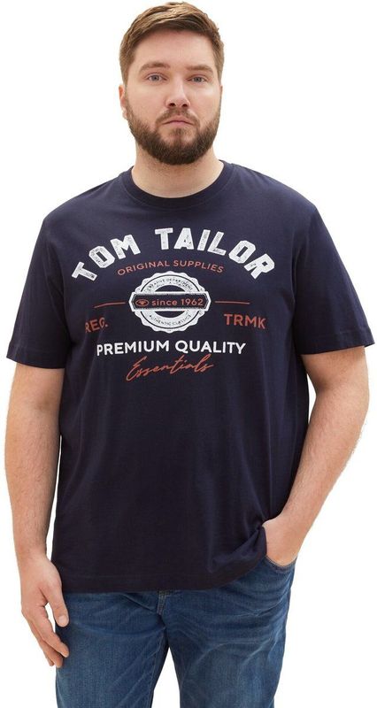 TOM KLEERMAKER - T-shirt - Katoen - Met Logoprint - Grote Maten