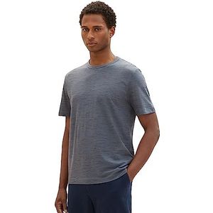 TOM TAILOR Heren T-shirt in Spacedye-stijl, 32437-Dusty Dark Teal Spacedye, L