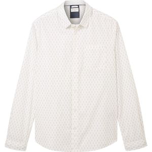 Tom Tailor - Casual Overhemd - Blauw - Stretch - Slim Fit