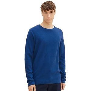 TOM TAILOR Denim Gebreide trui met ronde hals voor heren, 19168-hockey blue, XXL