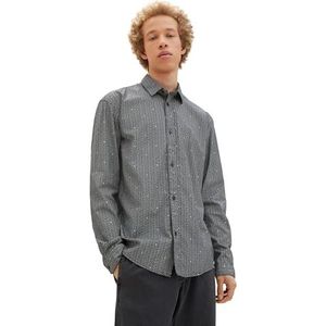 TOM TAILOR Denim Herenhemd, 33933 - Black Grid Shape Print, XS
