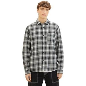 TOM TAILOR Denim 1038792 Herenhemd, 33917 - Black White Shadow Check