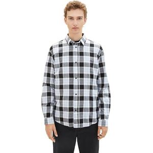 TOM TAILOR Denim Herenhemd, 34225 - Brunnera Blue Black Check, S