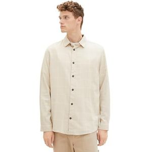 Tom Tailor, Heren, Overhemden, Beige, Maat: 2XL