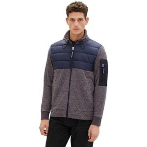 TOM TAILOR 1039568 Trainingsjack voor heren, 15101 - Tarmac Grey Melange