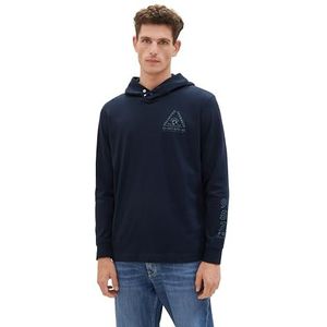 TOM TAILOR T-shirt met lange mouwen voor heren, 10668 - Sky Captain Blue, S