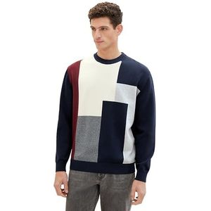 TOM TAILOR 1039693 Sweatshirt voor heren, 34178 - gebreid meerkleurig