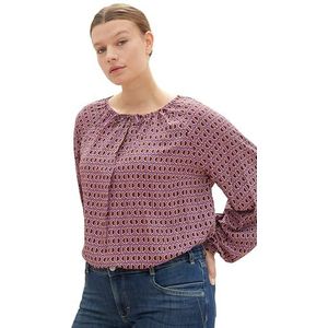 TOM TAILOR 1040065 Damesblouse in grote maten, 33989 - Geometrische bruine print