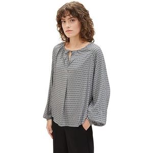 TOM TAILOR Damesblouse, 33988 - Navy Geometrics Print Small, 36