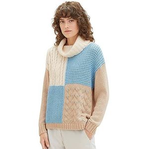 TOM TAILOR Damestrui, 35138 - Blauw Beige Patched Design, XS