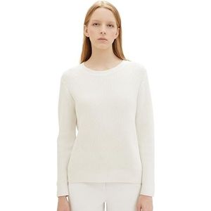 TOM TAILOR 1041097 Sweatshirt voor dames, 10315 - Whisper White