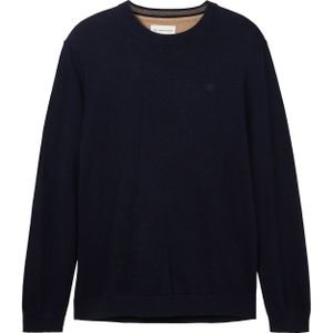 Tom Tailor - Trui - Navy Melange - Met Geborduurd Logo