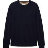 Tom Tailor - Trui - Navy Melange - Met Geborduurd Logo