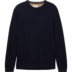Tom Tailor - Trui - Navy Melange - Met Geborduurd Logo