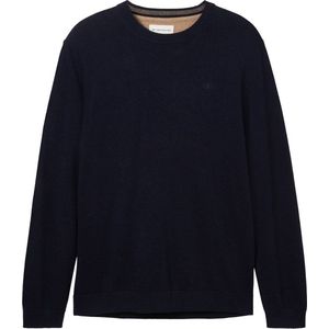 Regular Fit Strickpullover aus reiner Baumwolle mit Rundhalsausschnitt