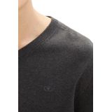 TOM TAILOR V-Ausschnitt-Pullover, mit kleiner Logo-Stickerei