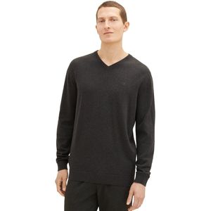 Tom Tailor - BASIC V-NECK - Heren Trui - Grijs