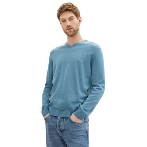 Tom Tailor Heren trui BASIC V-NECK KNIT bequem Blauw S V Hals Volwassenen