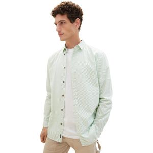 Tom Tailor - Overhemd - Blauw - Geometrisch Ontwerp - Lange Mouwen