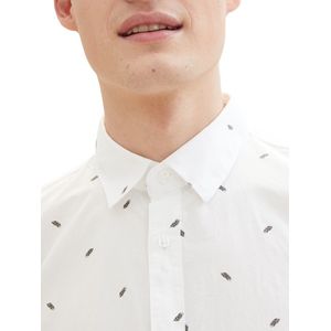 TOM TAILOR - 34830 - Overhemd - Wit en Zwart - Popeline - Lange Mouwen