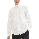 TOM TAILOR - 34830 - Overhemd - Wit en Zwart - Popeline - Lange Mouwen