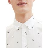TOM TAILOR - 34830 - Overhemd - Wit en Zwart - Popeline - Lange Mouwen