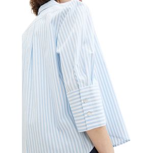 Tom Tailor - 1040316 - Gestreepte Bloes - Blauw - 3/4 Mouwen