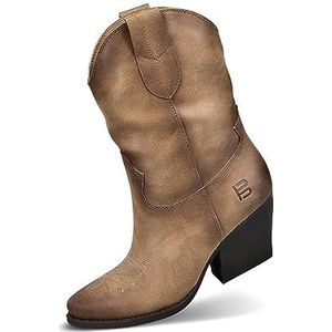 BAGATT Messina Western Boots voor dames, taupe, 40 EU, taupe, 40 EU
