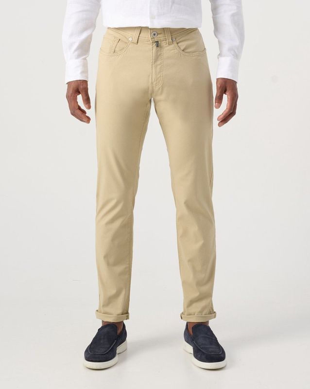 Pierre Cardin - Lyon Tapered 5-Pocket Pantalon - Camel - 98% Katoen, 2% Elastaan