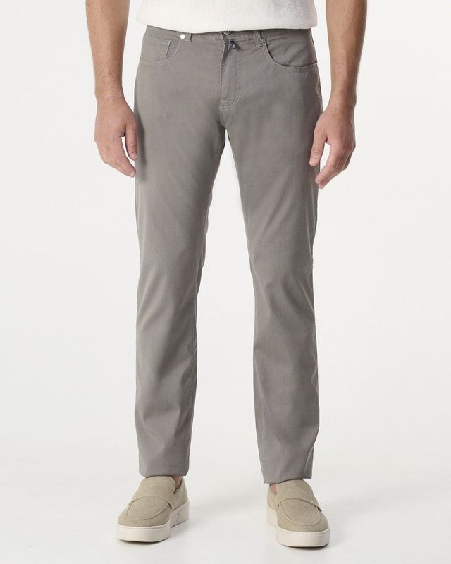 Pierre Cardin - Chino Broek - Bruin - Wol Katoen Nylon Elastaan