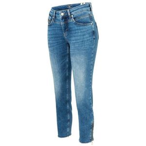 Mac - Skinny Cropped Jeans - Blauw - Katoen, Polyester, Lyocell, Spandex
