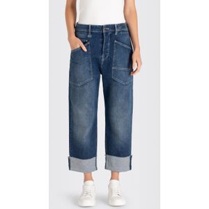 MAC Boyfriend-Jeans MAC Lässige Baggy Denim in Mid Blue Commercial Aut (1-tlg) Nicht Vorhanden