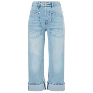 Mac - Cropped Jeans - Blauw - Katoen, Elastaan