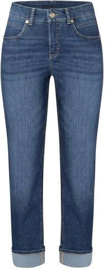 Mac - Dames Jeans - Blauwe Wassing - Katoen - Rechte Pijp - Mid-Rise Taille