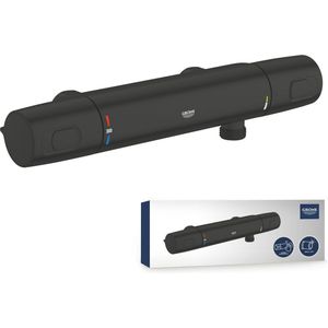 GROHE Precision Trend QuickFix Douchekraan - thermostatisch - met omstel - met koppelingen - HOH=12cm - matte black 342282432