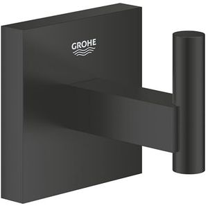 GROHE Start 409612430 QuickFix Wastafel - Badkamer Wandmontage Douchehanddoekhanger (metaal, verborgen bevestiging, inclusief schroeven en pluggen), extra eenvoudig aan te brengen QuickGlue, matzwart