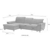 Home affaire Ecksofa "Lyla L-Form", mit Recamiere, wahlweise mit Rückenfunktion und zusätzlich mit Bett