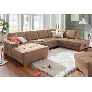 Home affaire Zithoek Puccini U-vorm met binnenvering, zitdiepteverstelling, contrastnaad