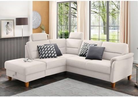 Home affaire Ecksofa "Palmera L-Form", Federkern, wahlweise mit Bettfunktion und mit/ohne Stauraum