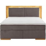 Places of Style Boxspringbett »Cup«, mit LED-Beleuchtung, Massivholzrahmen und Topper, in 2 Härtegraden
