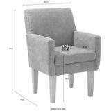 Home affaire Sessel "Fehmarn", komfortable Sitzhöhe von 54 cm, in 3 verschiedenen Bezugsqualitäten