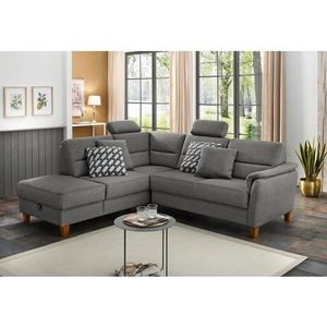 Home affaire Ecksofa "Palmera L-Form", Federkern, wahlweise mit Bettfunktion und mit/ohne Stauraum