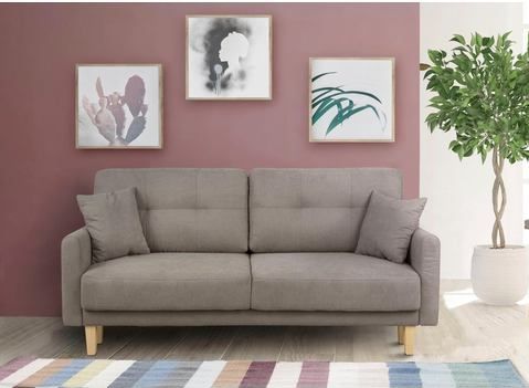 Home affaire 2-Sitzer "TRIPLO mit Wellenunterfederung, Maße B/T/H: 165/100/89 cm", Sofa mit Steppung im Rückenbereich, incl. Rückenkissen und Zierkissen